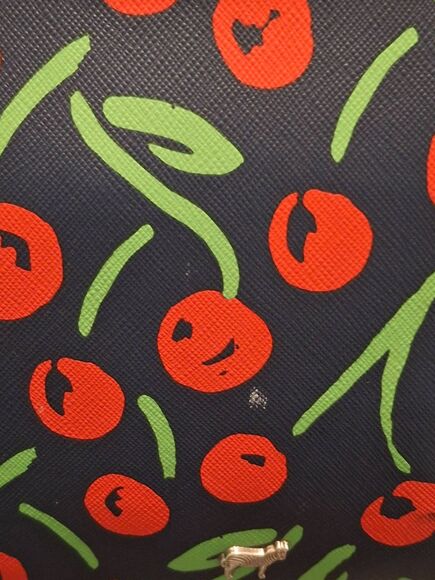 Dabney Lee Cherry Print Backpack Front Zip Pocket Top Handle Casual - Picture 4 of 4